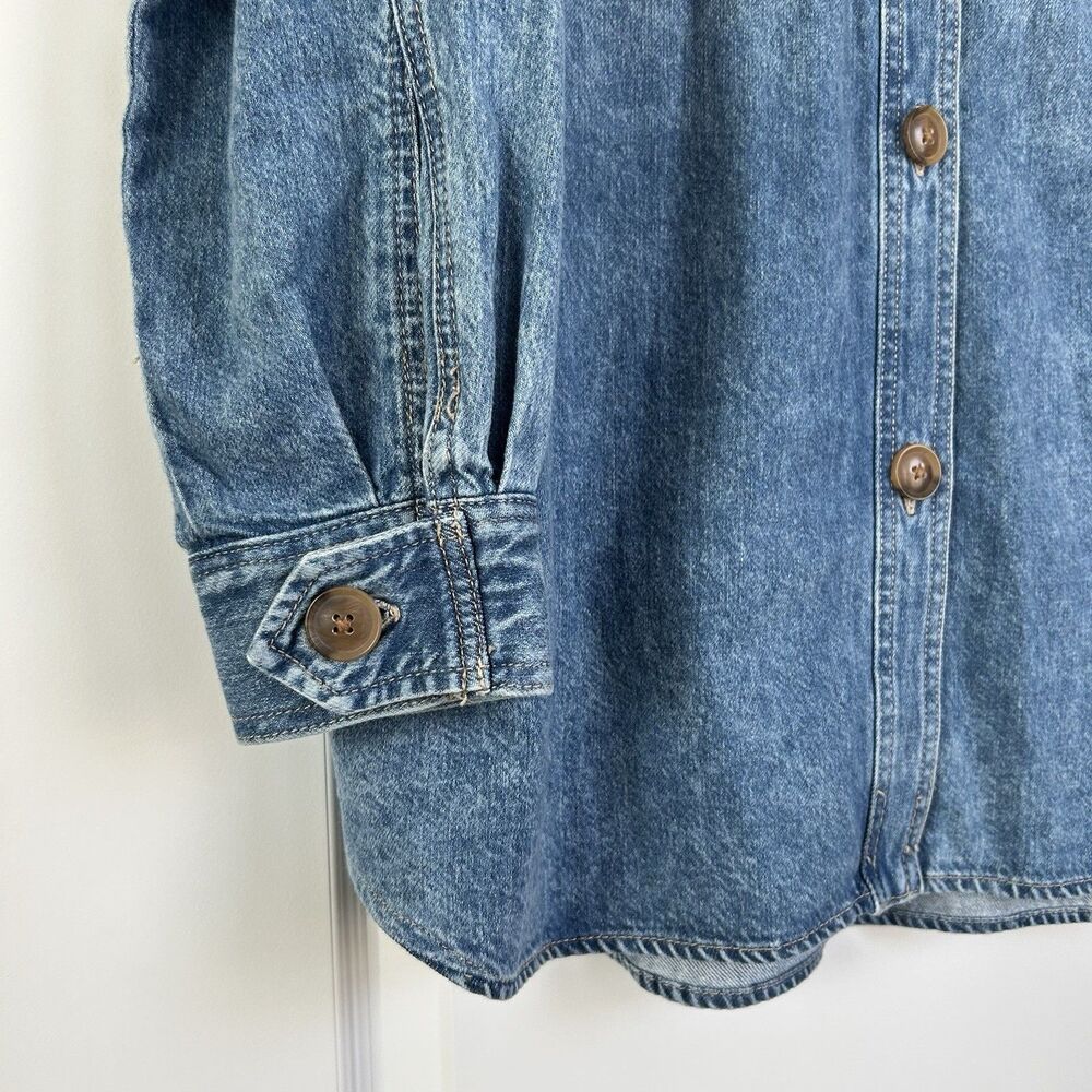 Classic Blue Denim Jacket - Women's Button-Front Jacket - Picture 4 of 11